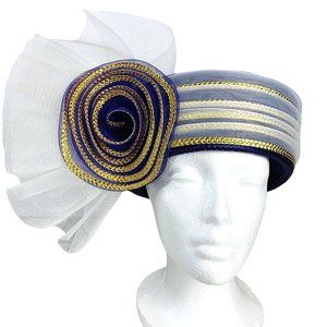 VTG Deborah NY Purple Couture Hat Mardi Gras Derby Church Grannycore Pillbox